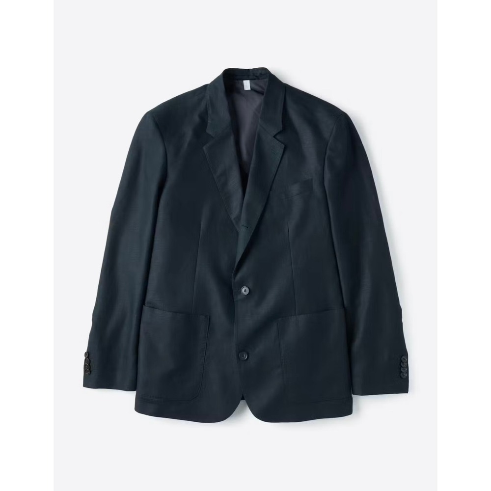 Wills Rosedale Linen Classic Patch Pocket Suit Jacket Huckberry Navy‎ Men's 38